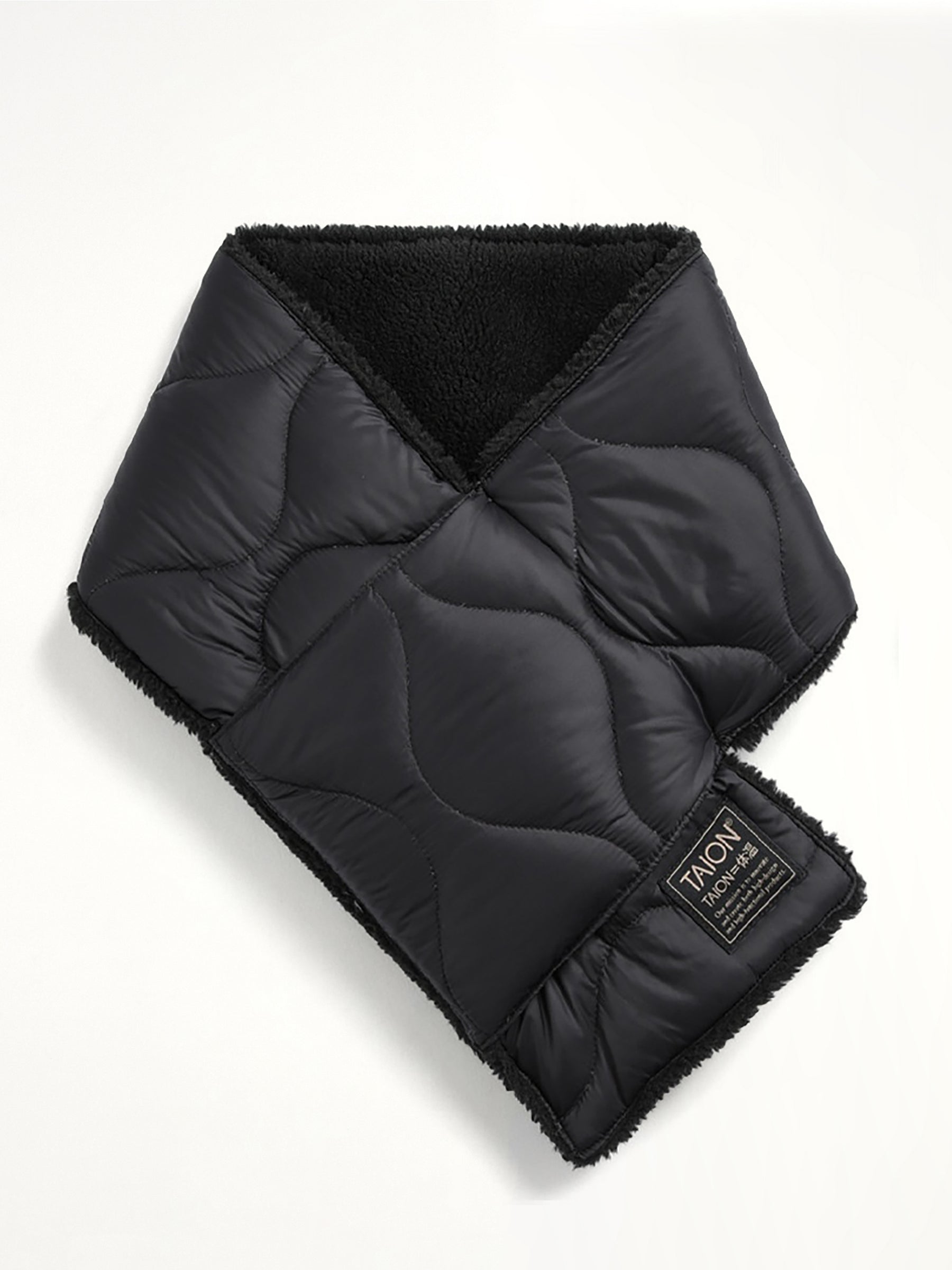 Military Reversible Down Scarf in Black
