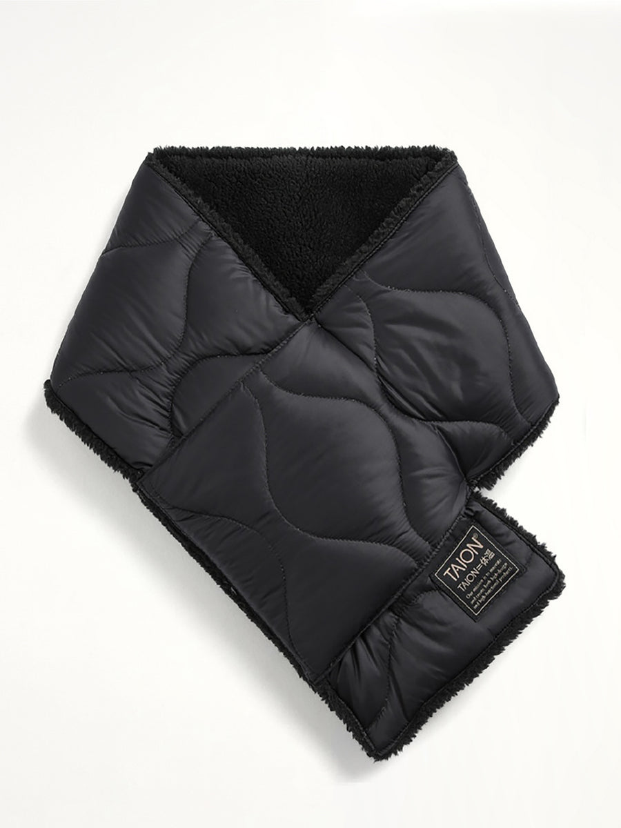 Military Reversible Down Scarf in Black