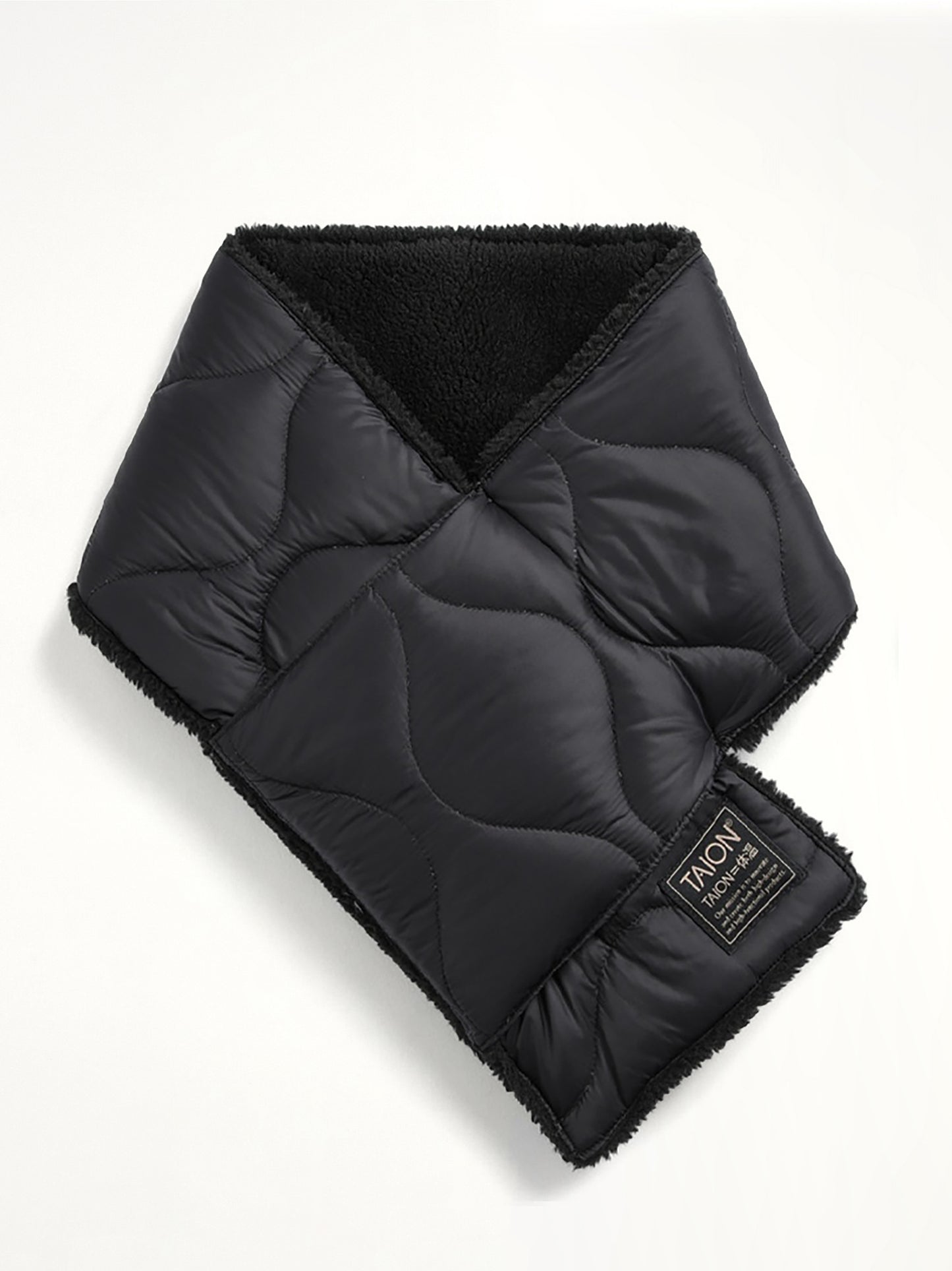 Military Reversible Down Scarf in Black