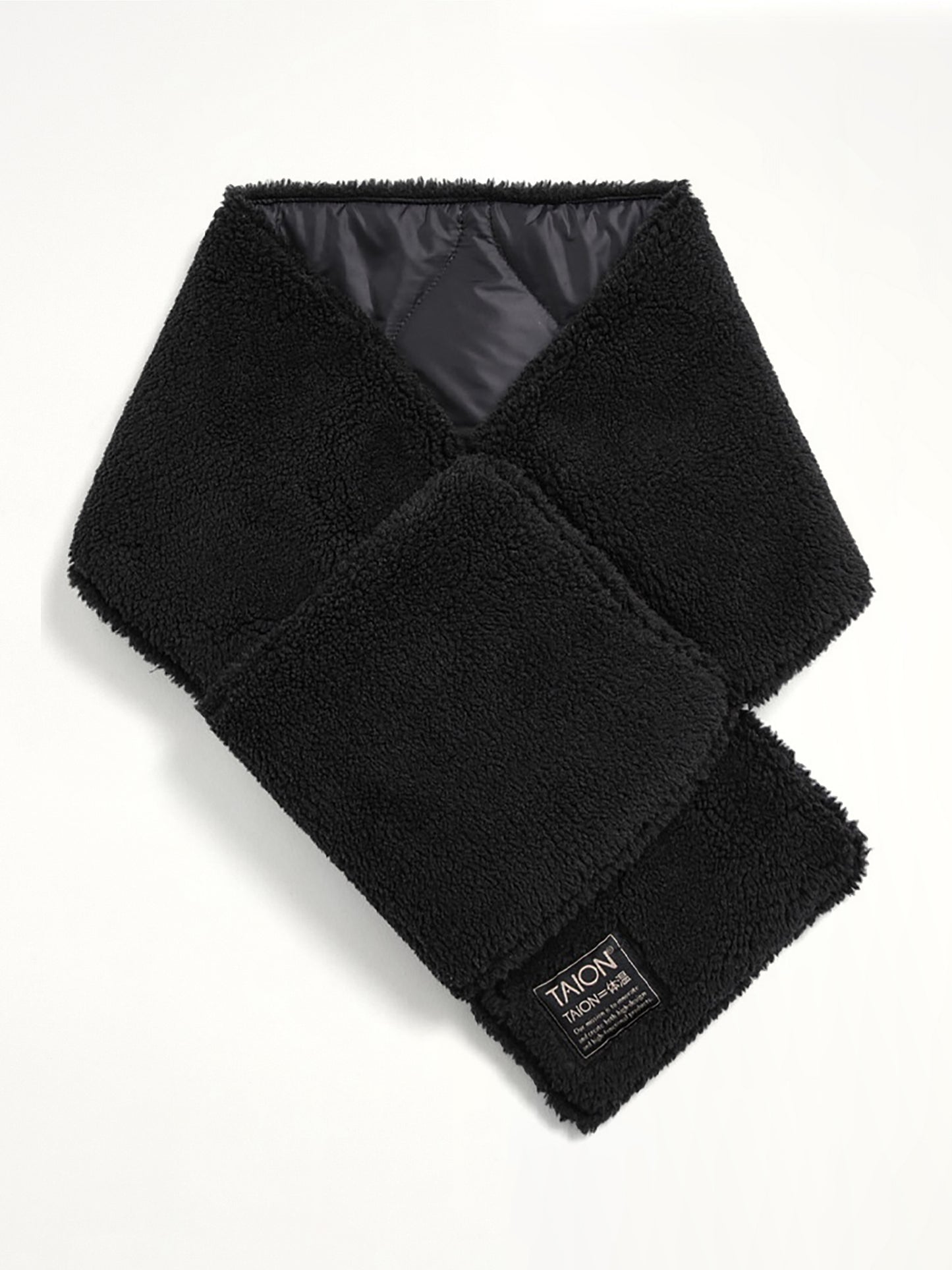 Military Reversible Down Scarf in Black