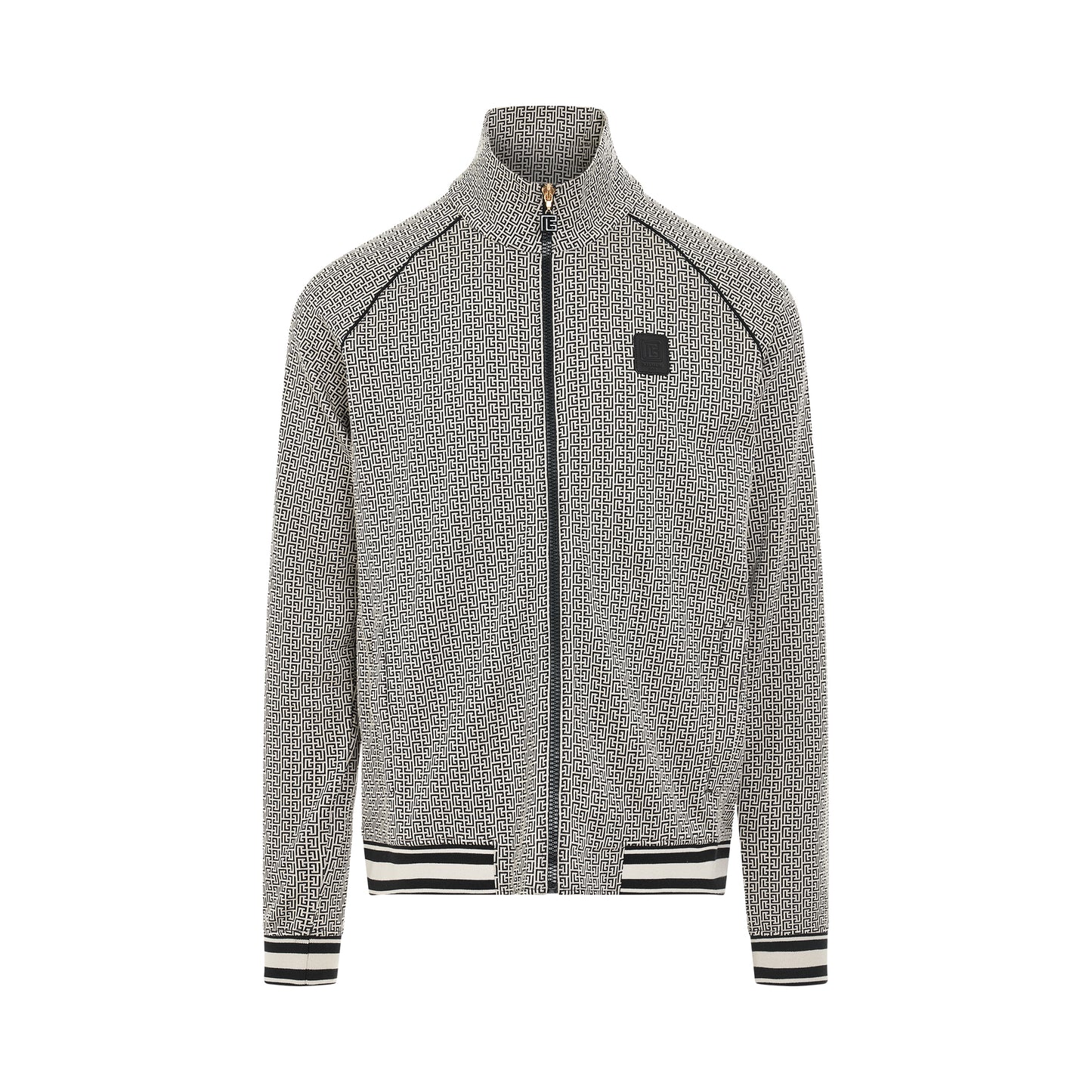 Monogram Jacquard Track Jacket in Ivory