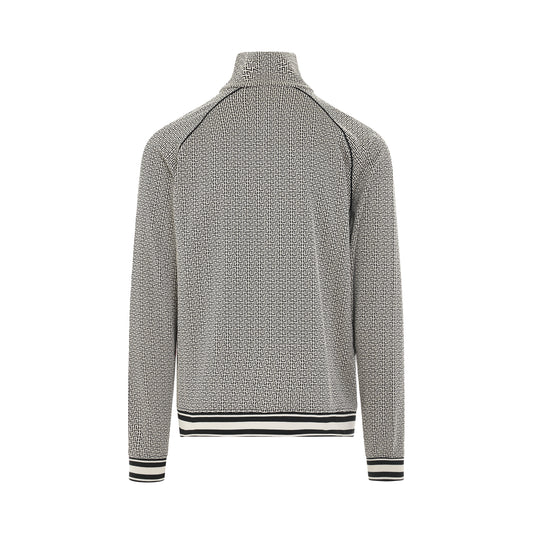 Monogram Jacquard Track Jacket in Ivory