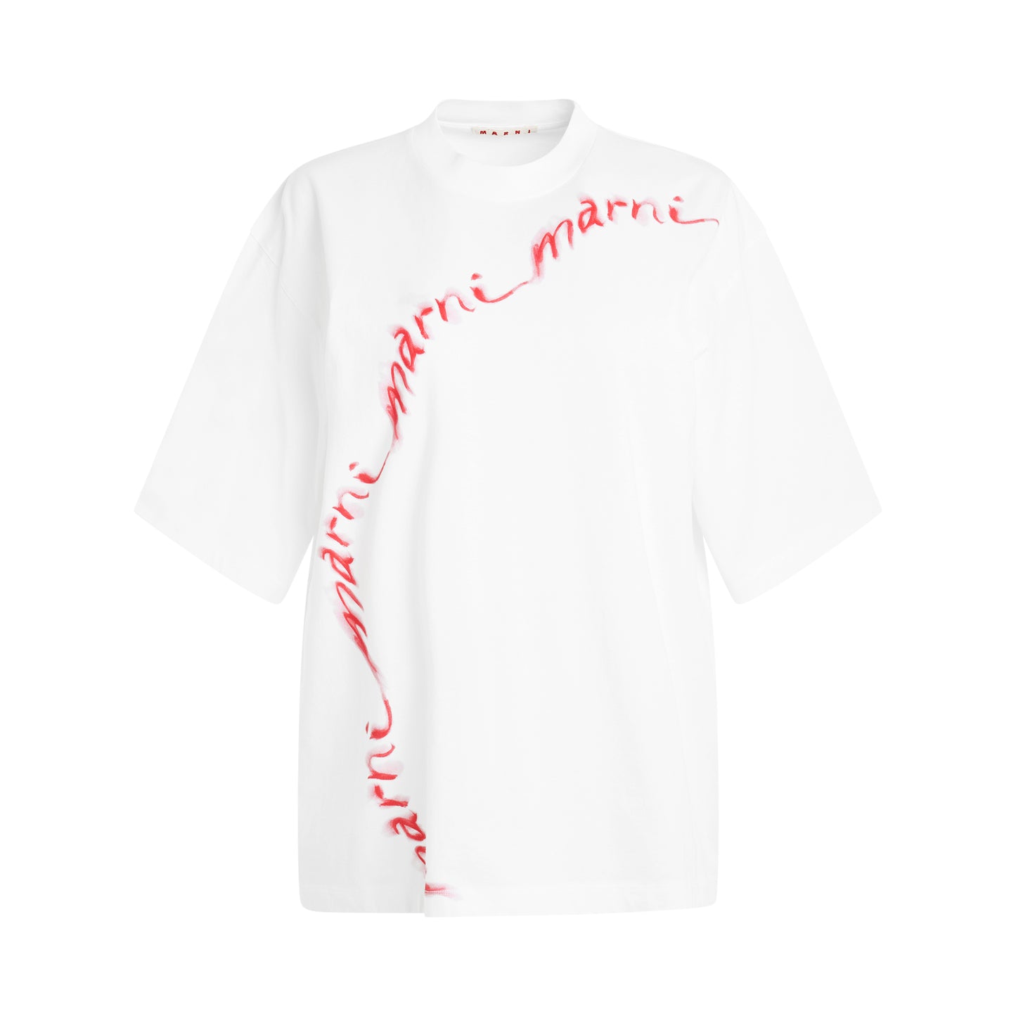 Curved Logo T-Shirt in White