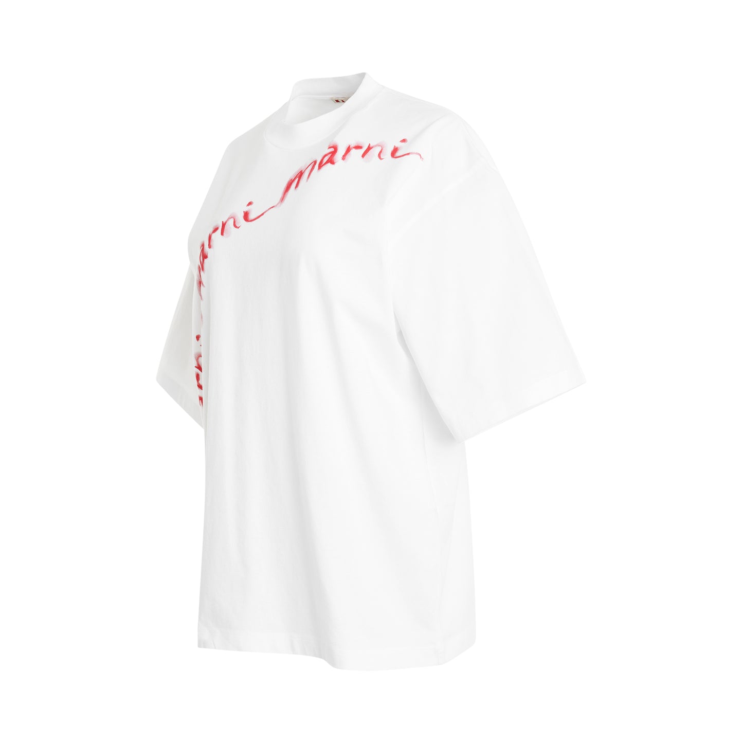 Curved Logo T-Shirt in White
