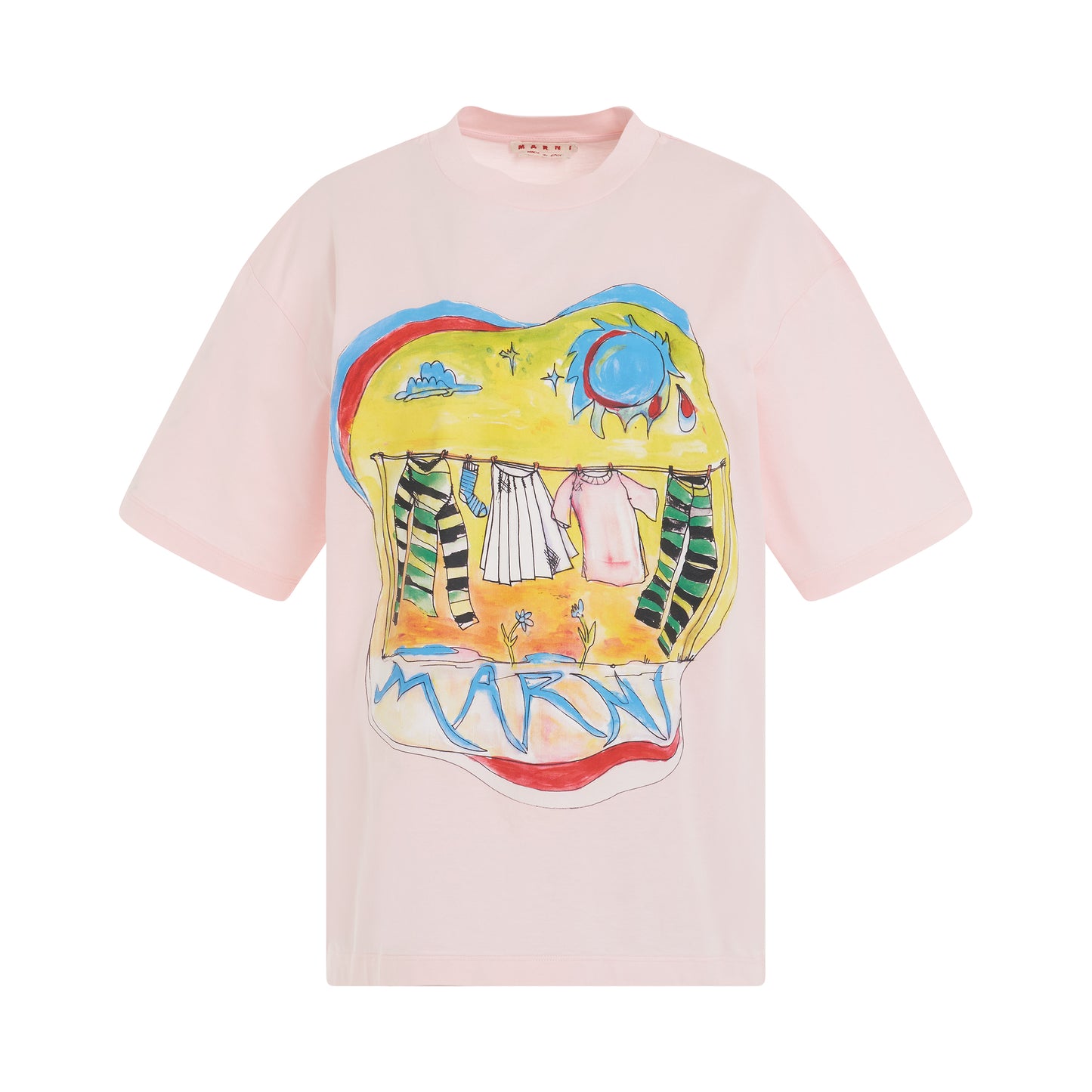 Sun Dry Print T-Shirt in Pink Gummy