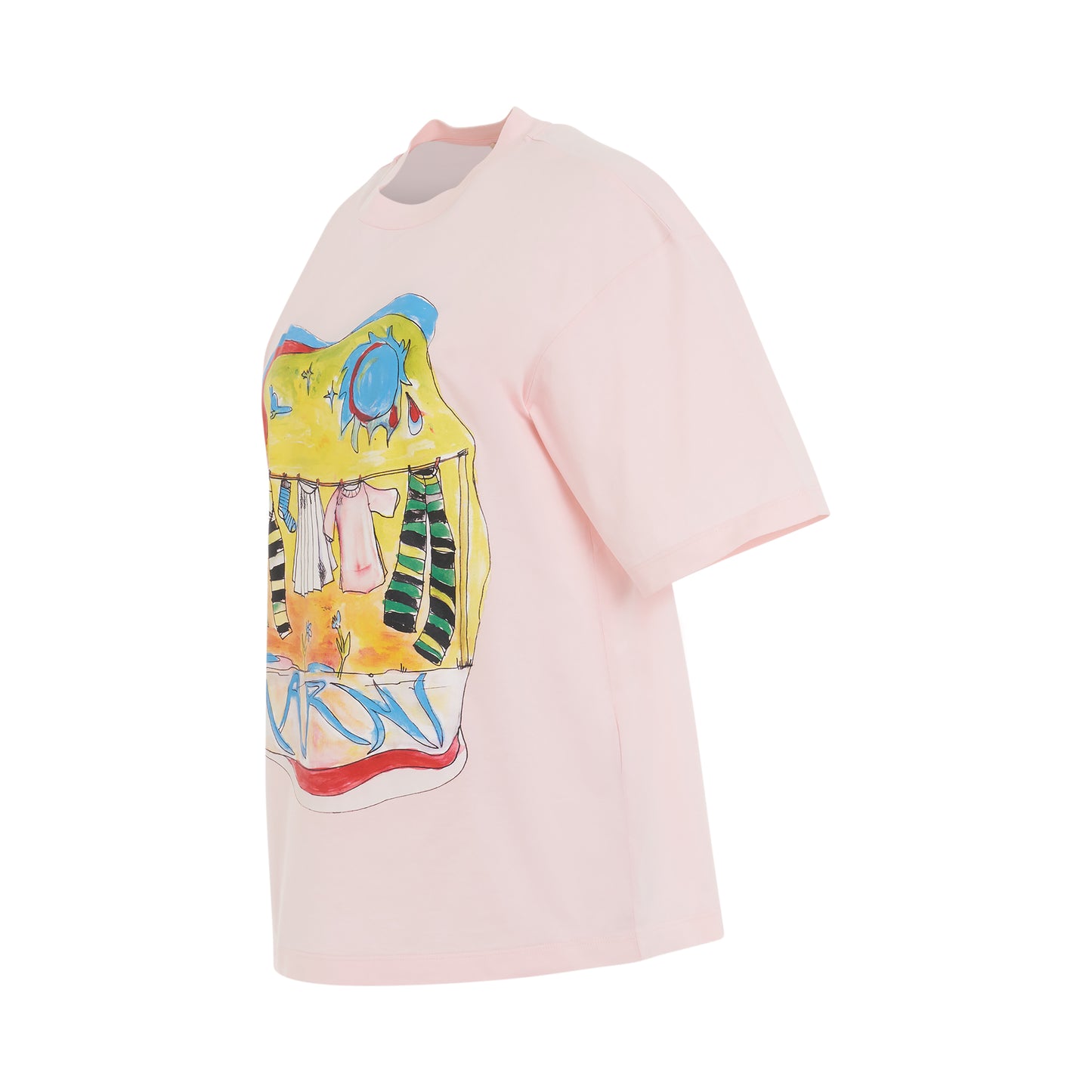 Sun Dry Print T-Shirt in Pink Gummy