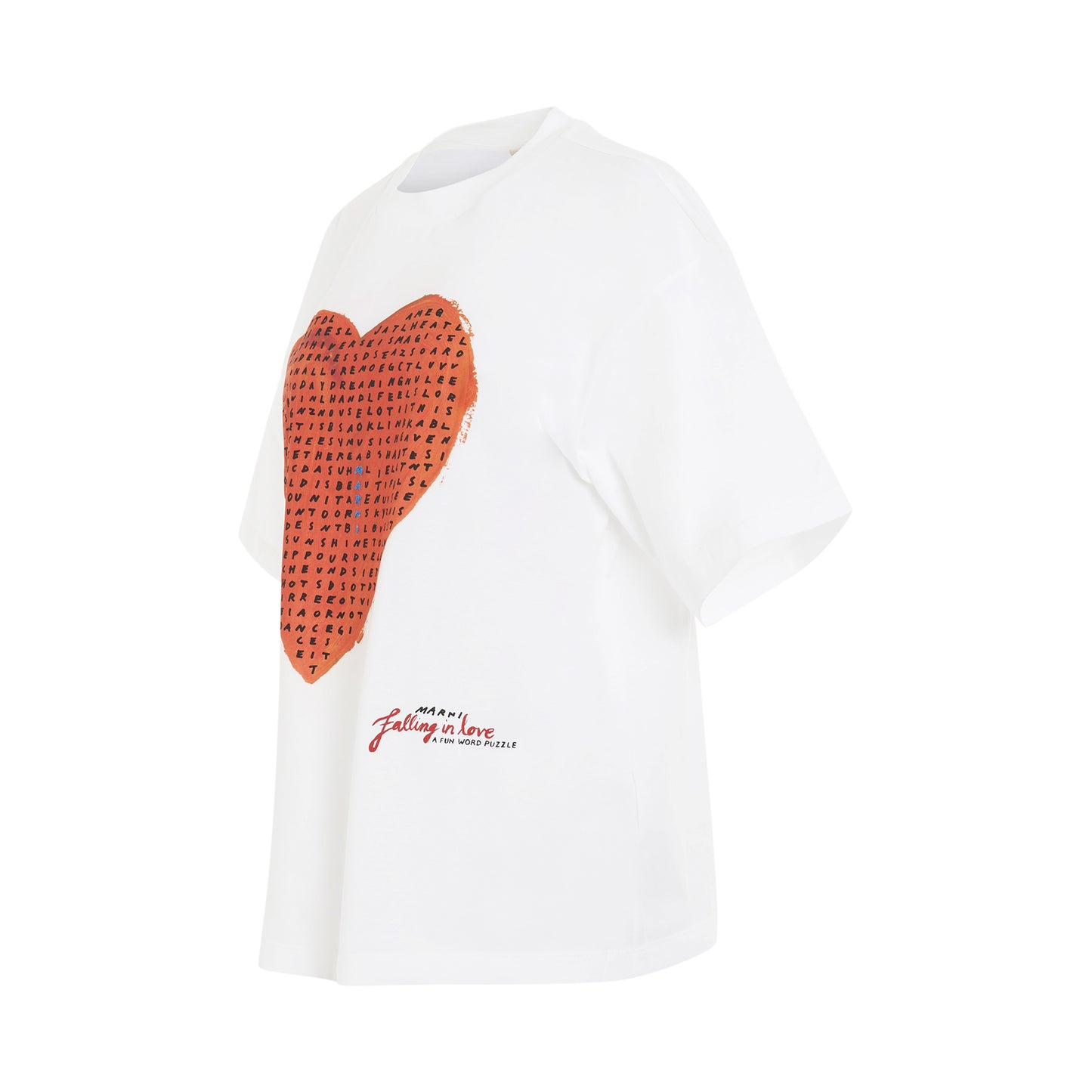 Heart Print T-Shirt in Lily White