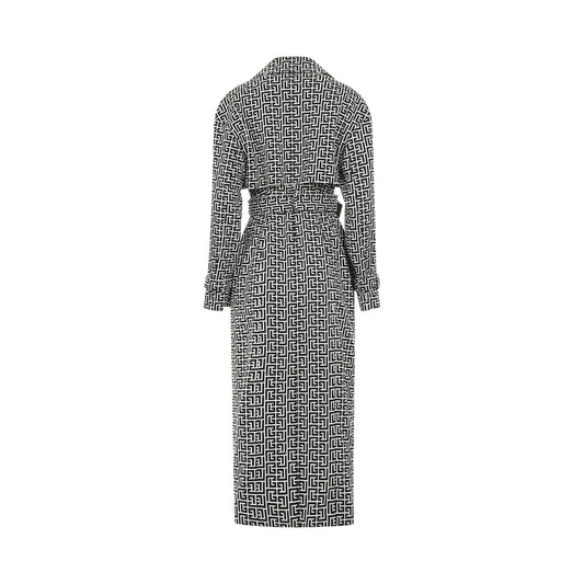 Monogram Jacquard Trench Coat in Ivory