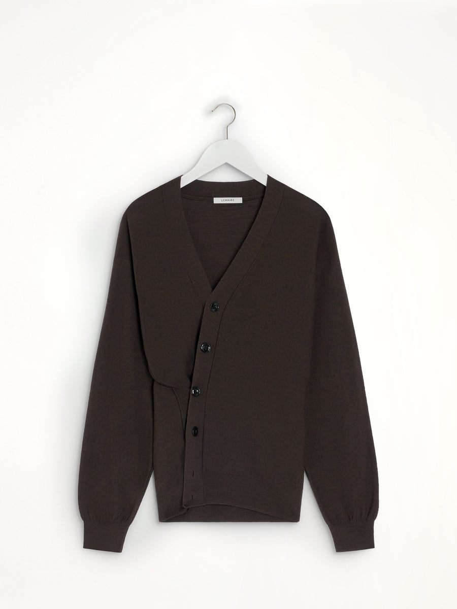 Relaxed Twisted Cardigan in Dark Cacao
