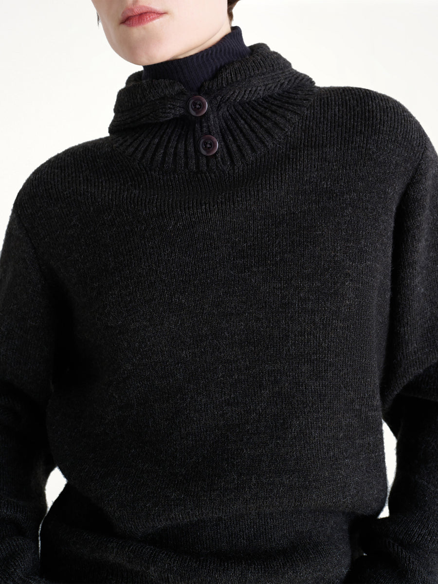 Sweater With Hood in Dark Espresso