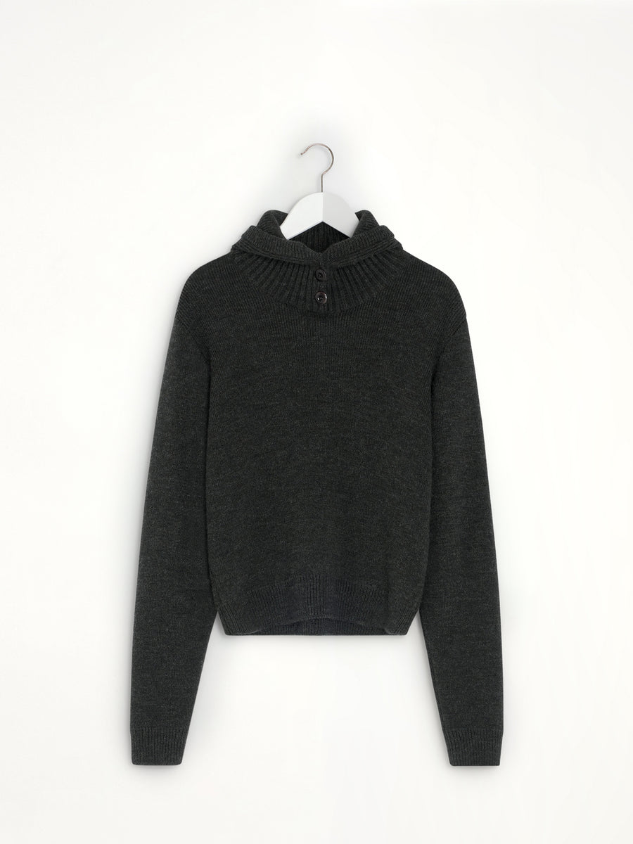 Sweater With Hood in Dark Espresso