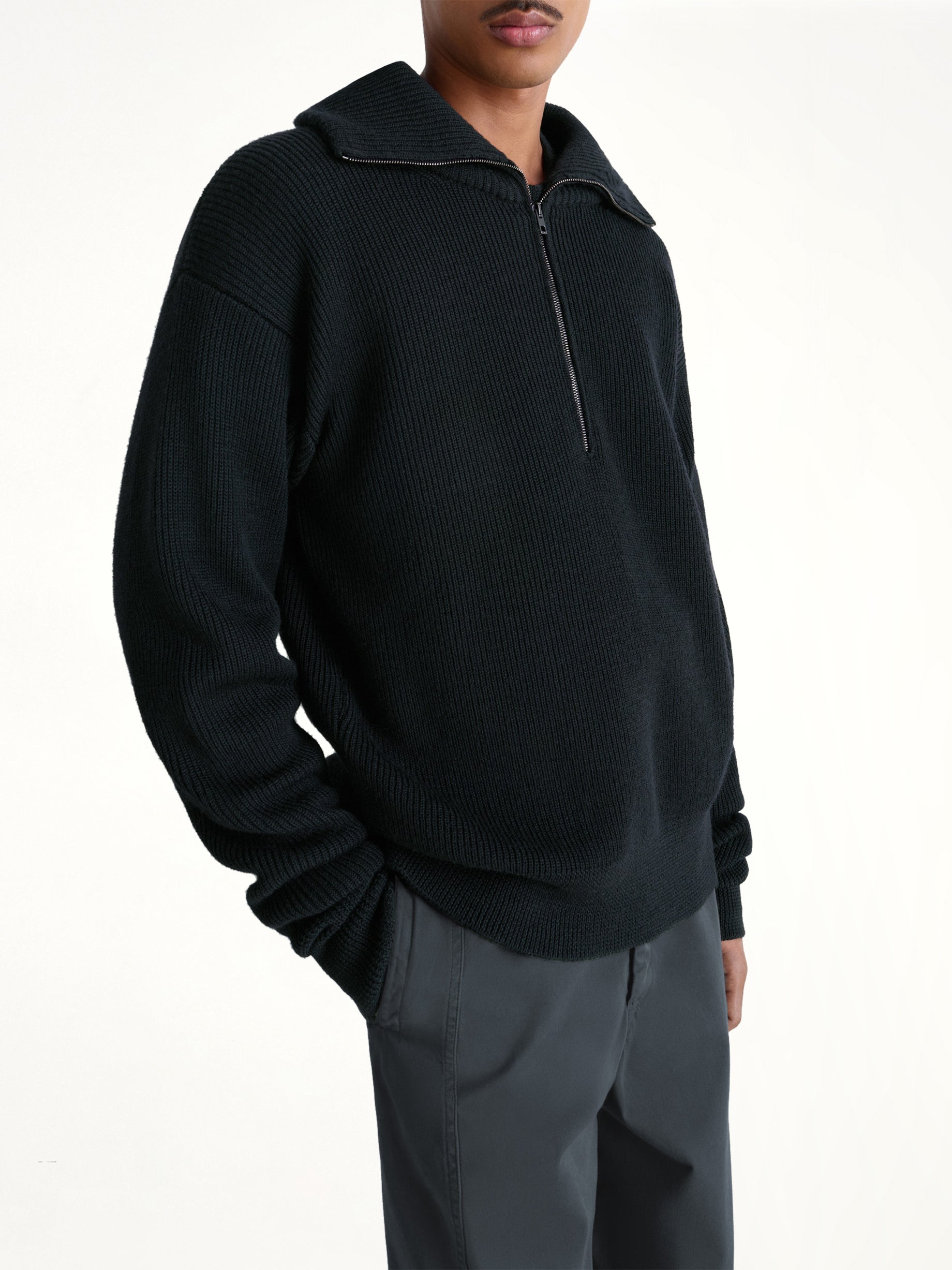 Half Zip Sweater in Black
