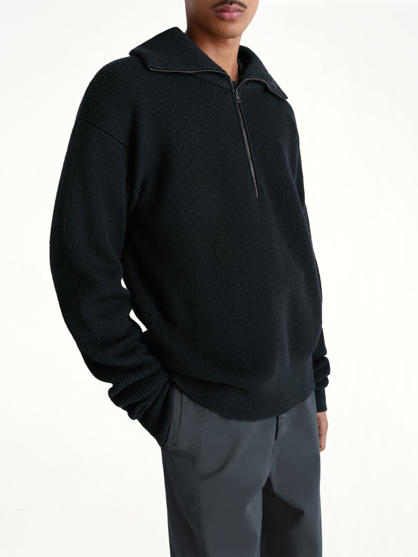 Half Zip Sweater in Black
