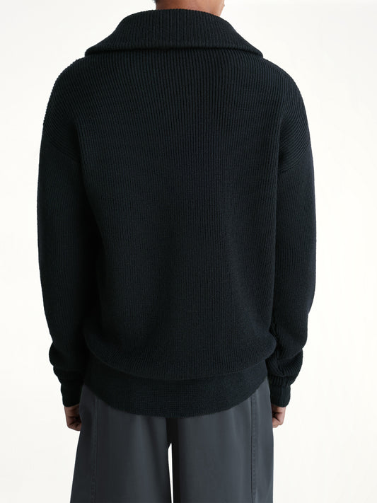 Half Zip Sweater in Black
