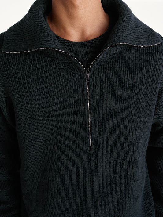 Half Zip Sweater in Black
