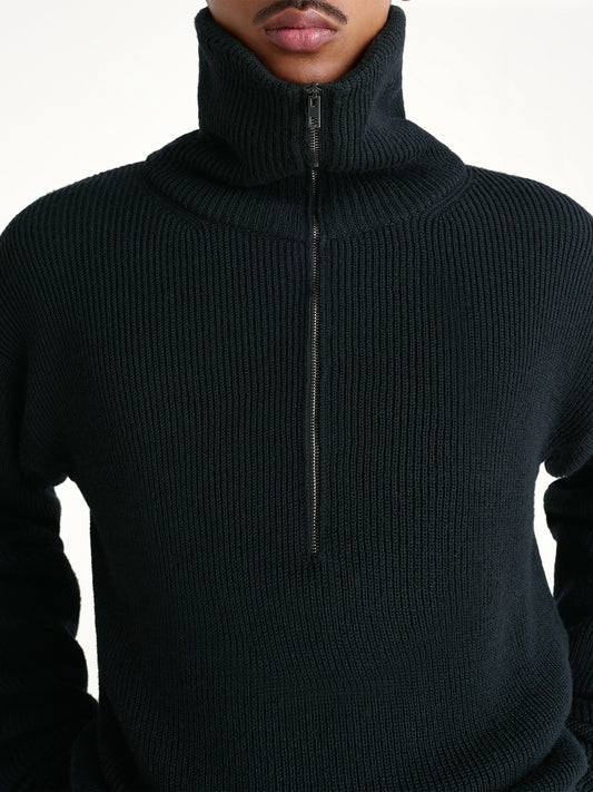 Half Zip Sweater in Black