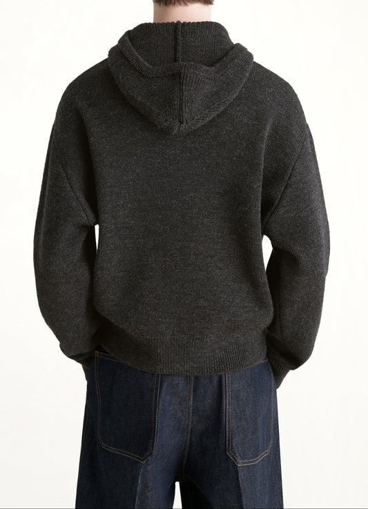 Hooded Sweater in Dark Espresso