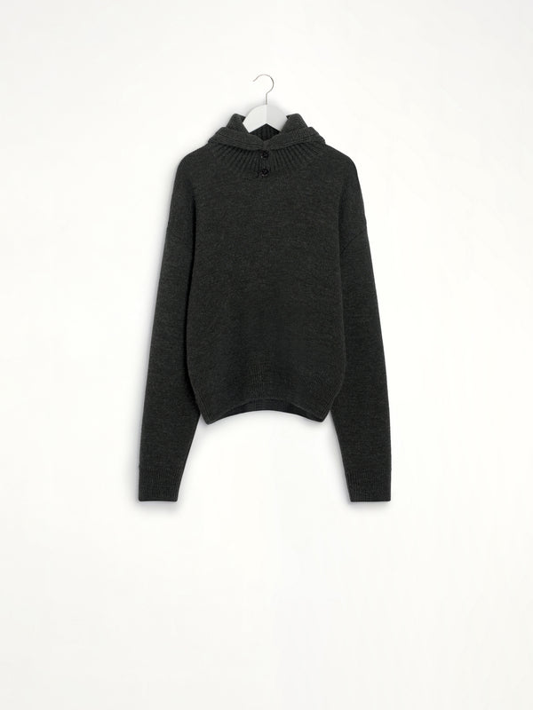 Hooded Sweater in Dark Espresso