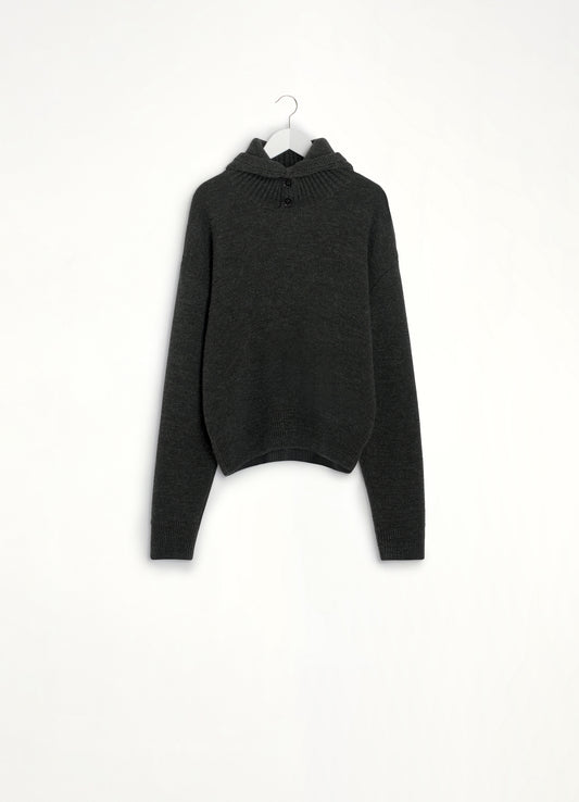 Hooded Sweater in Dark Espresso