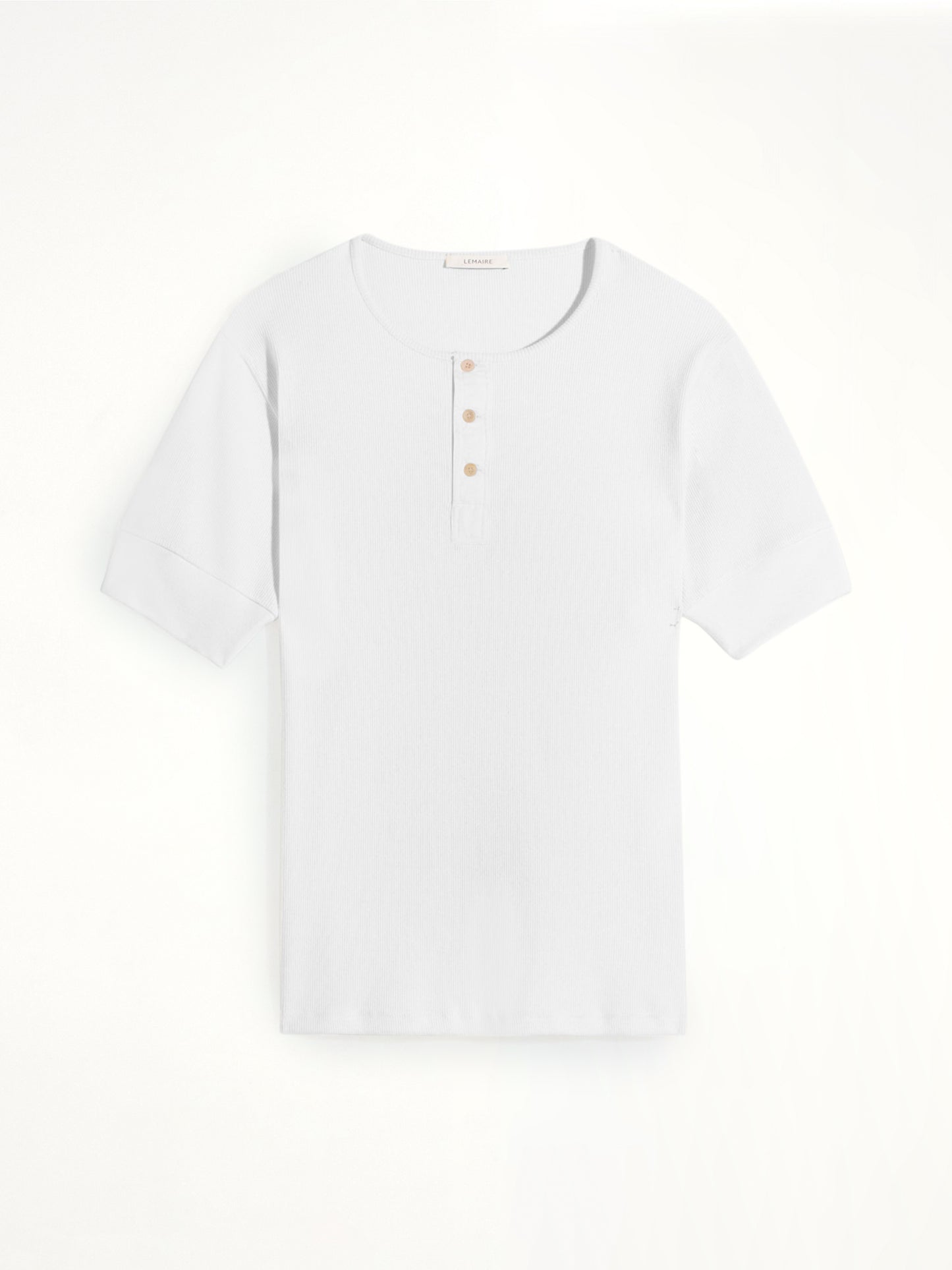 Rib Henley Top in Milk