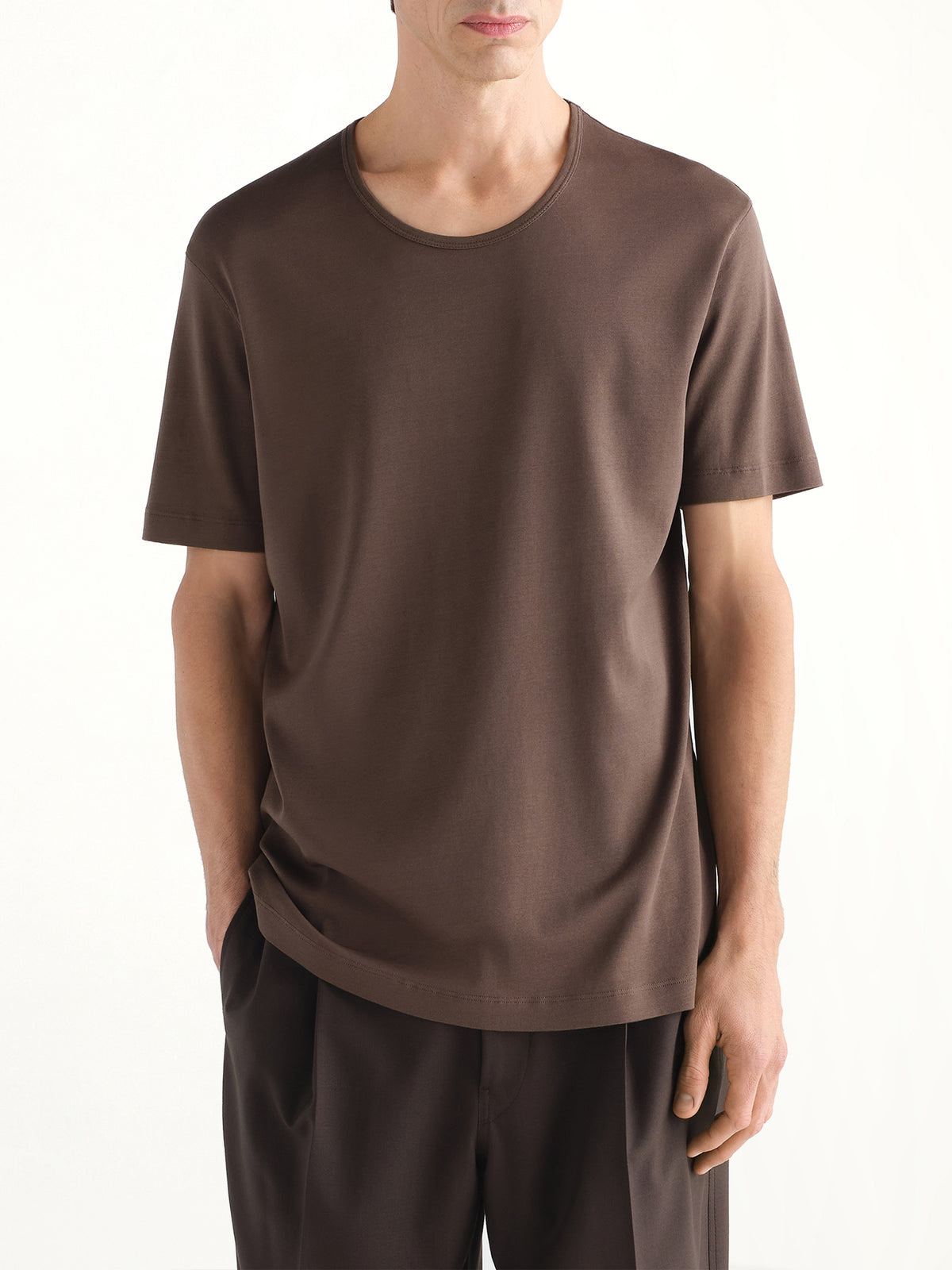 U-Neck T-Shirt in Carob