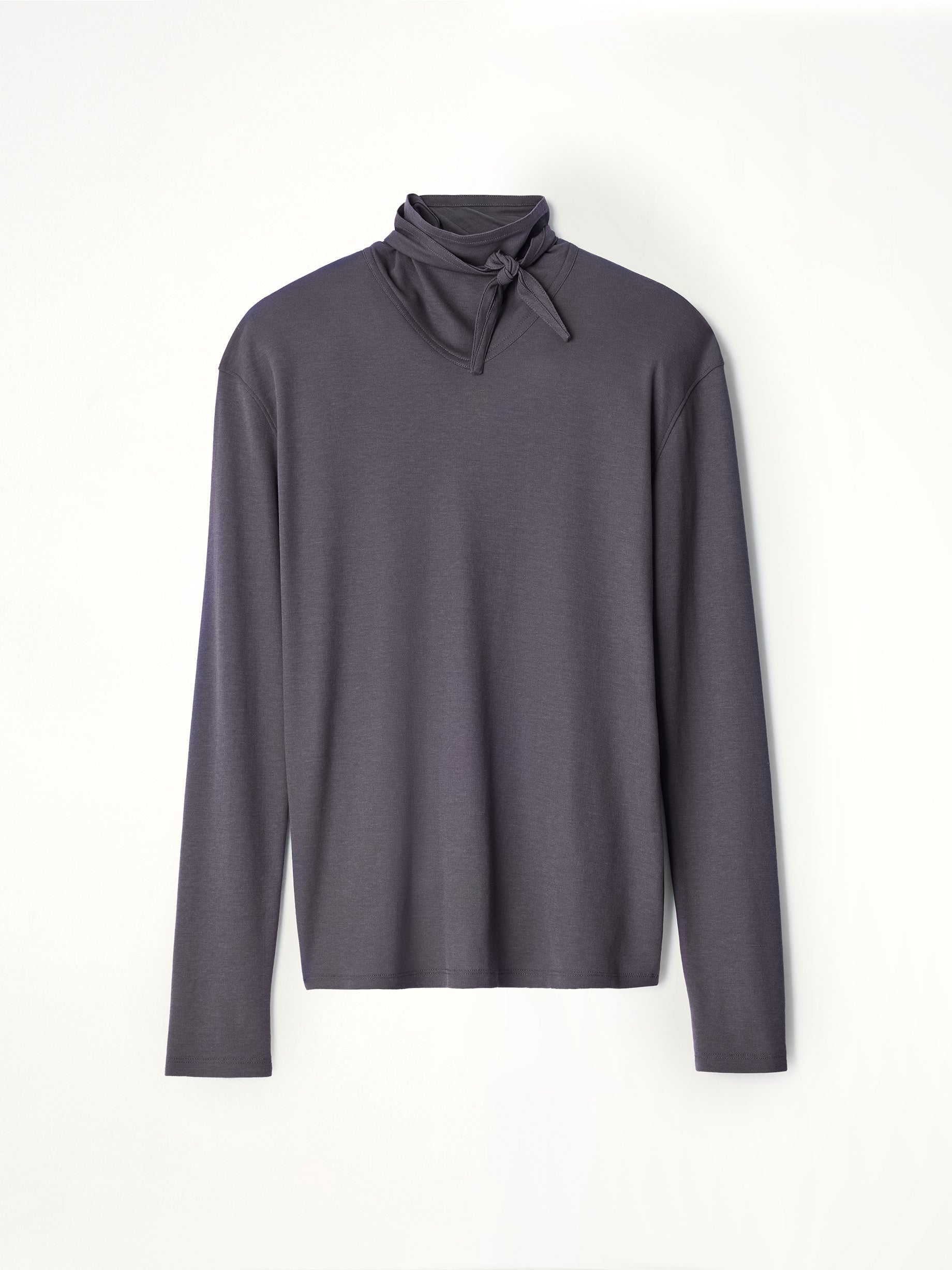 Long Sleeve Foulard Top in Basalt