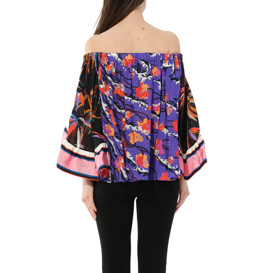 Print Top in Purple/Black/Pink