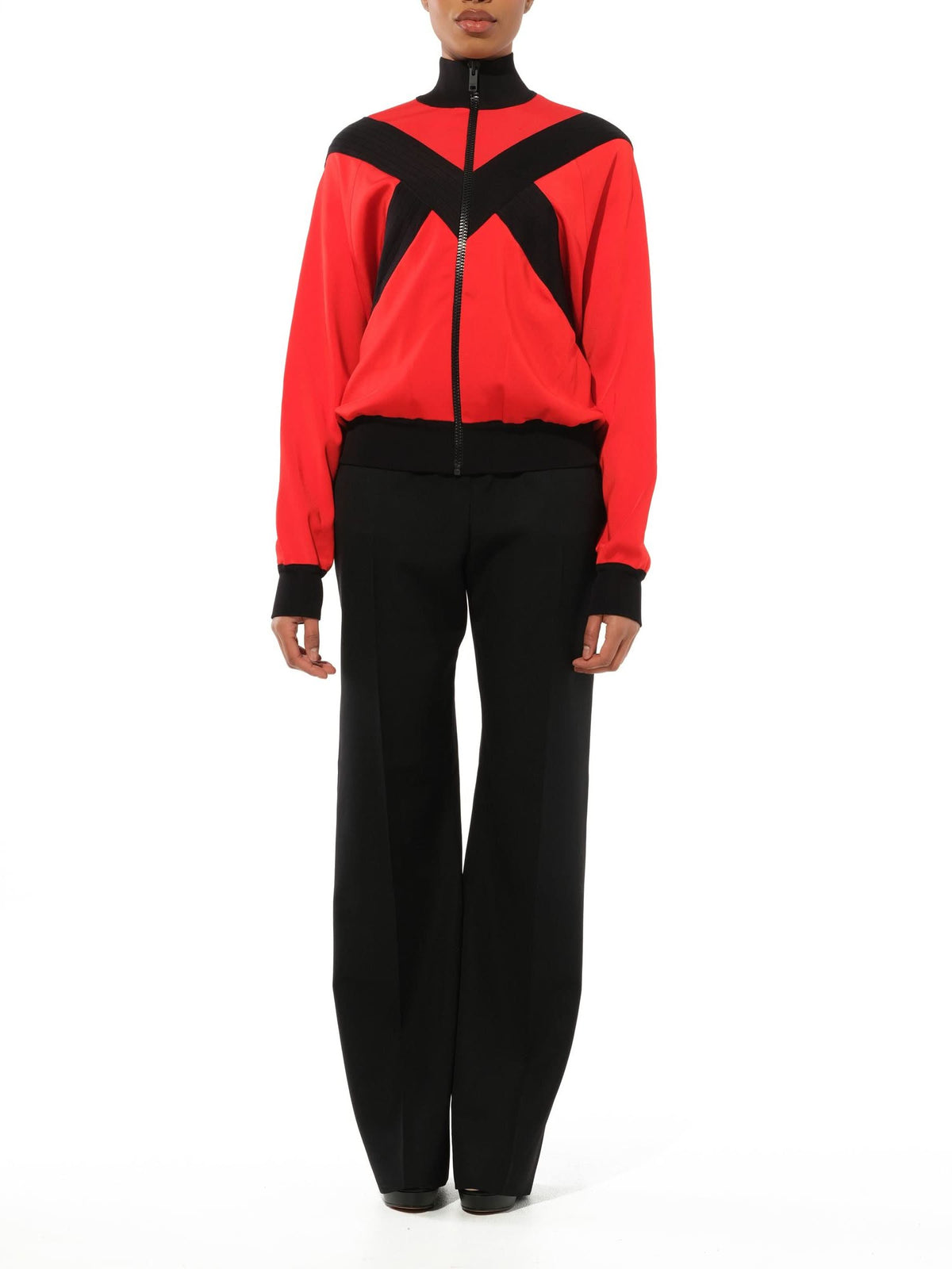 Turtle Neck Multi Sweater in Red