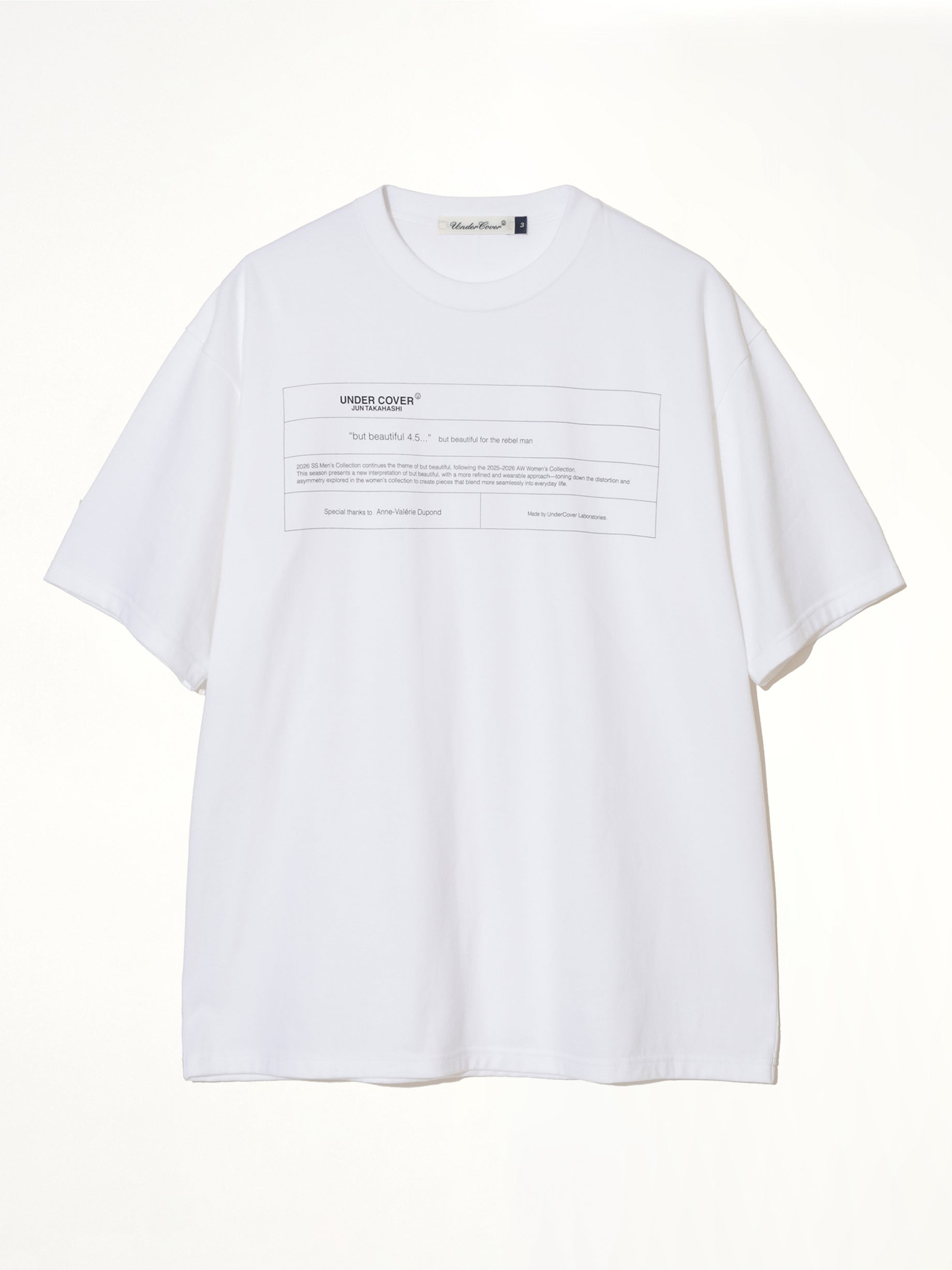 UNDERCOVER "But Beautiful" T-Shirt in White Product Photo from MARAIS