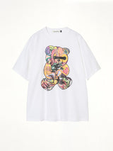 Abstract Bear T-Shirt in White