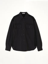 Cotton Rib Shirt in Black