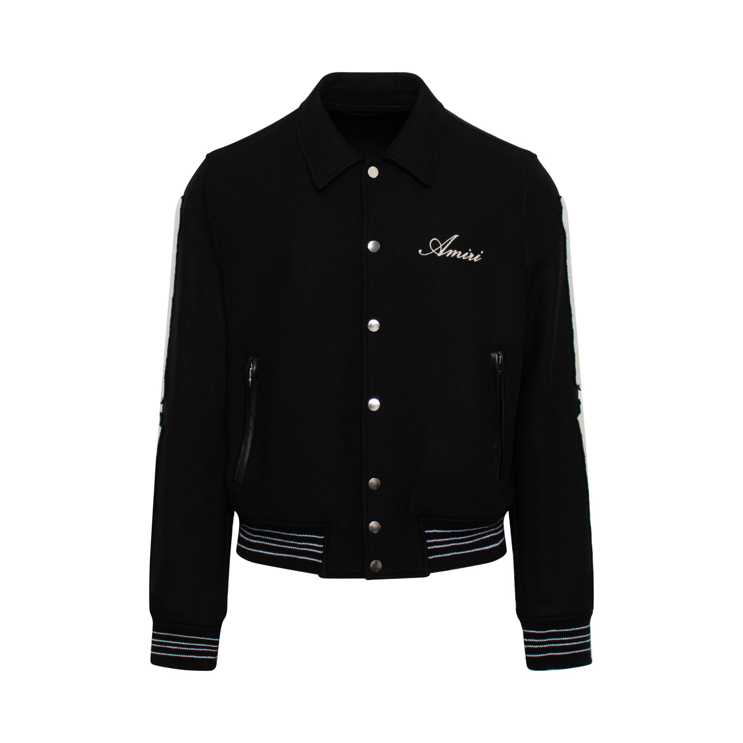 Bones Varsity Jacket in Black