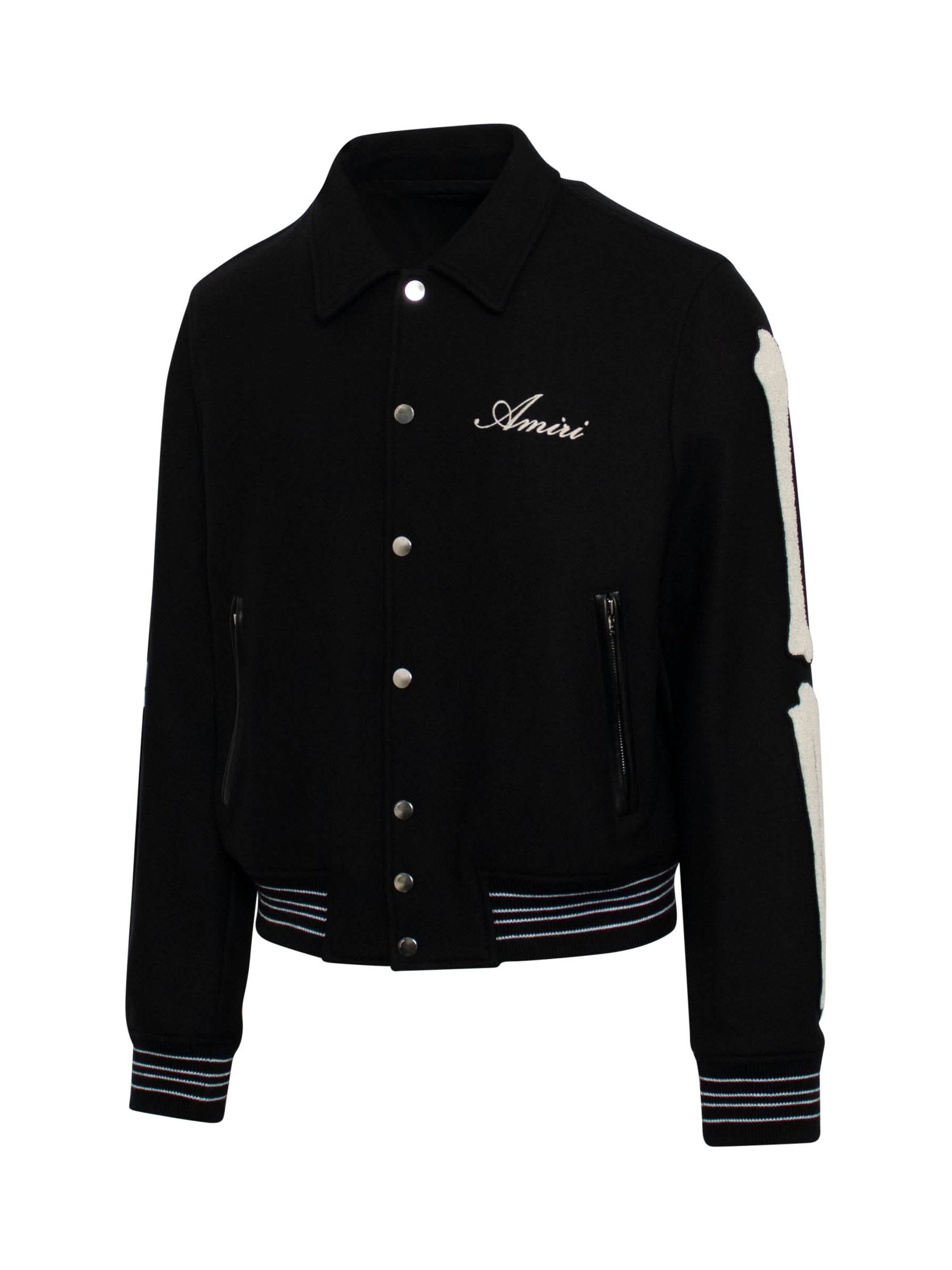 Amiri Bones Varsity Jacket in Black