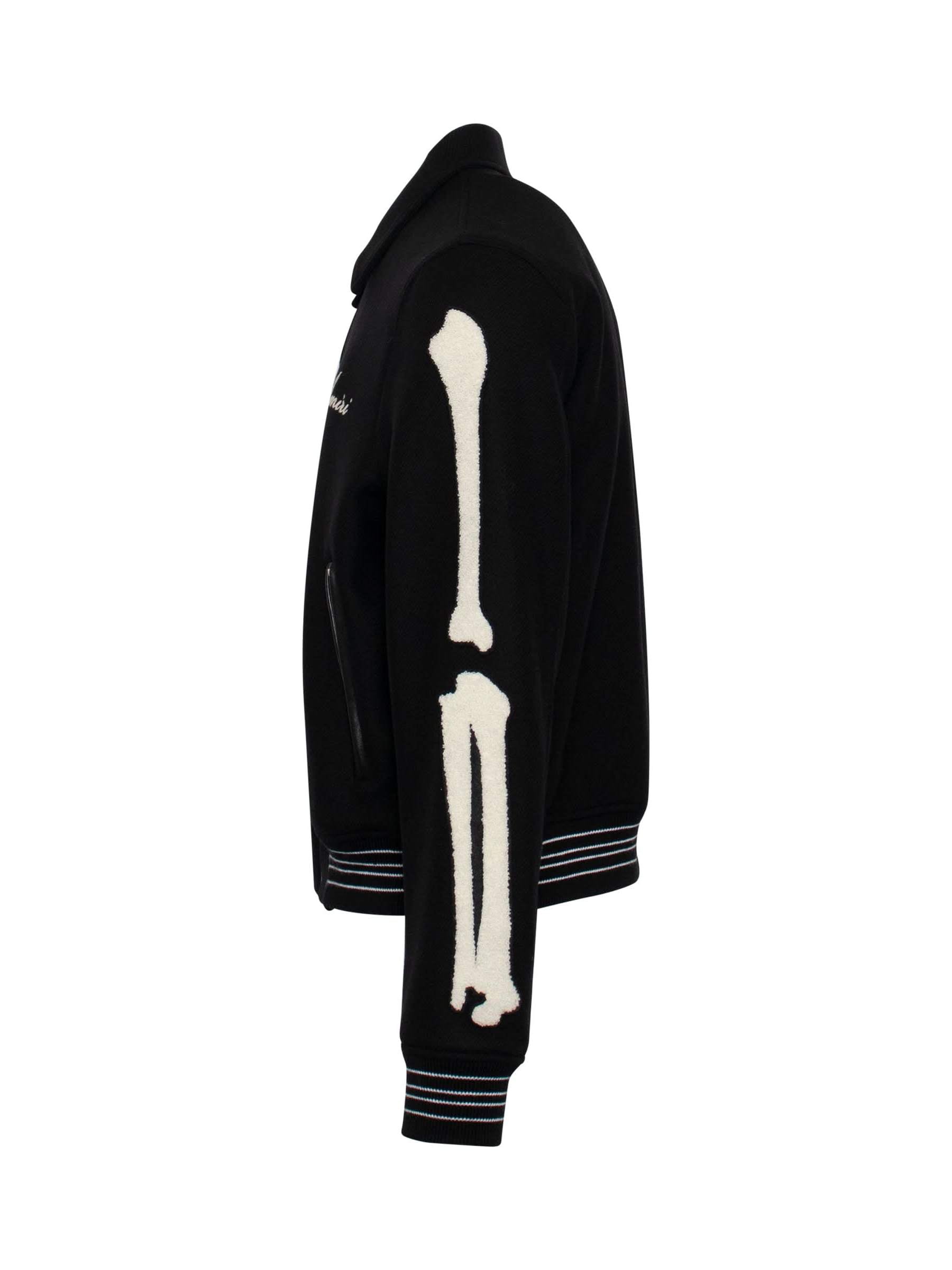 Amiri Bones Varsity Jacket in Black