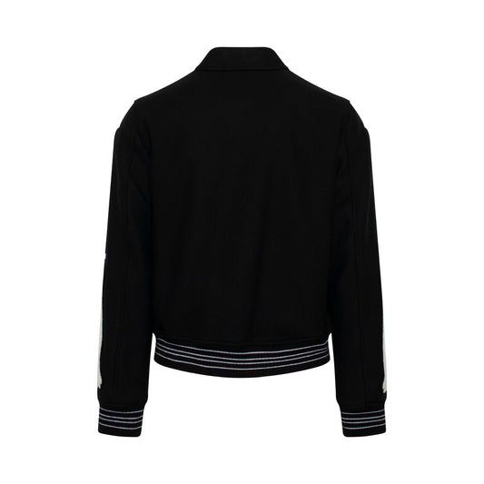 Bones Varsity Jacket in Black