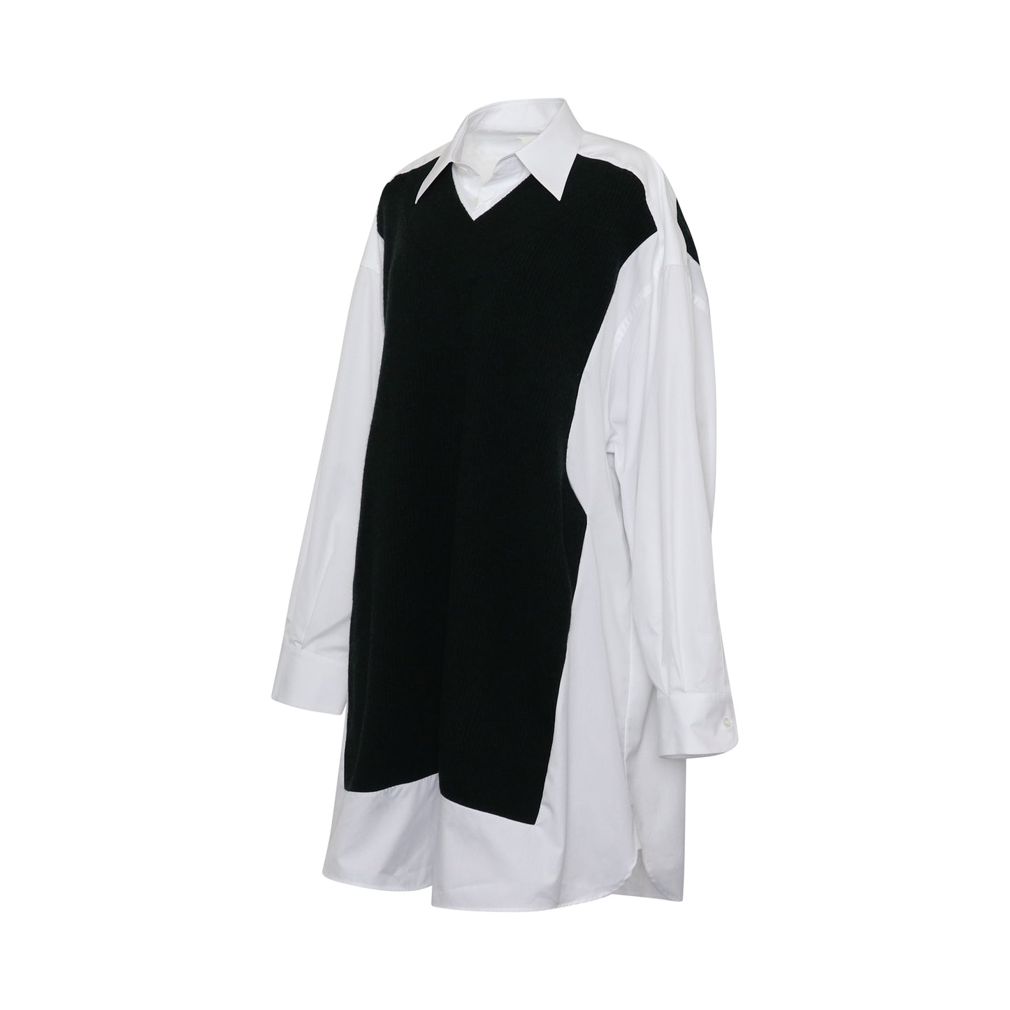 Oversize Panelled Shirt in White