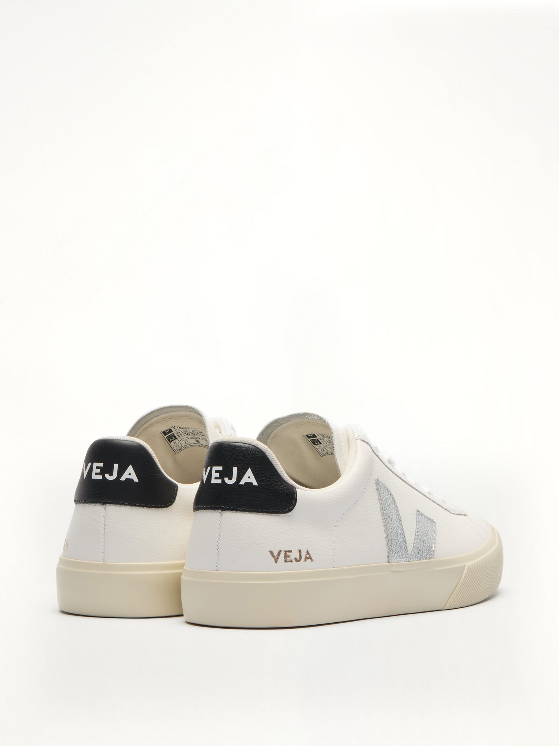 Campo Leather Sneaker in White/Silver/Black