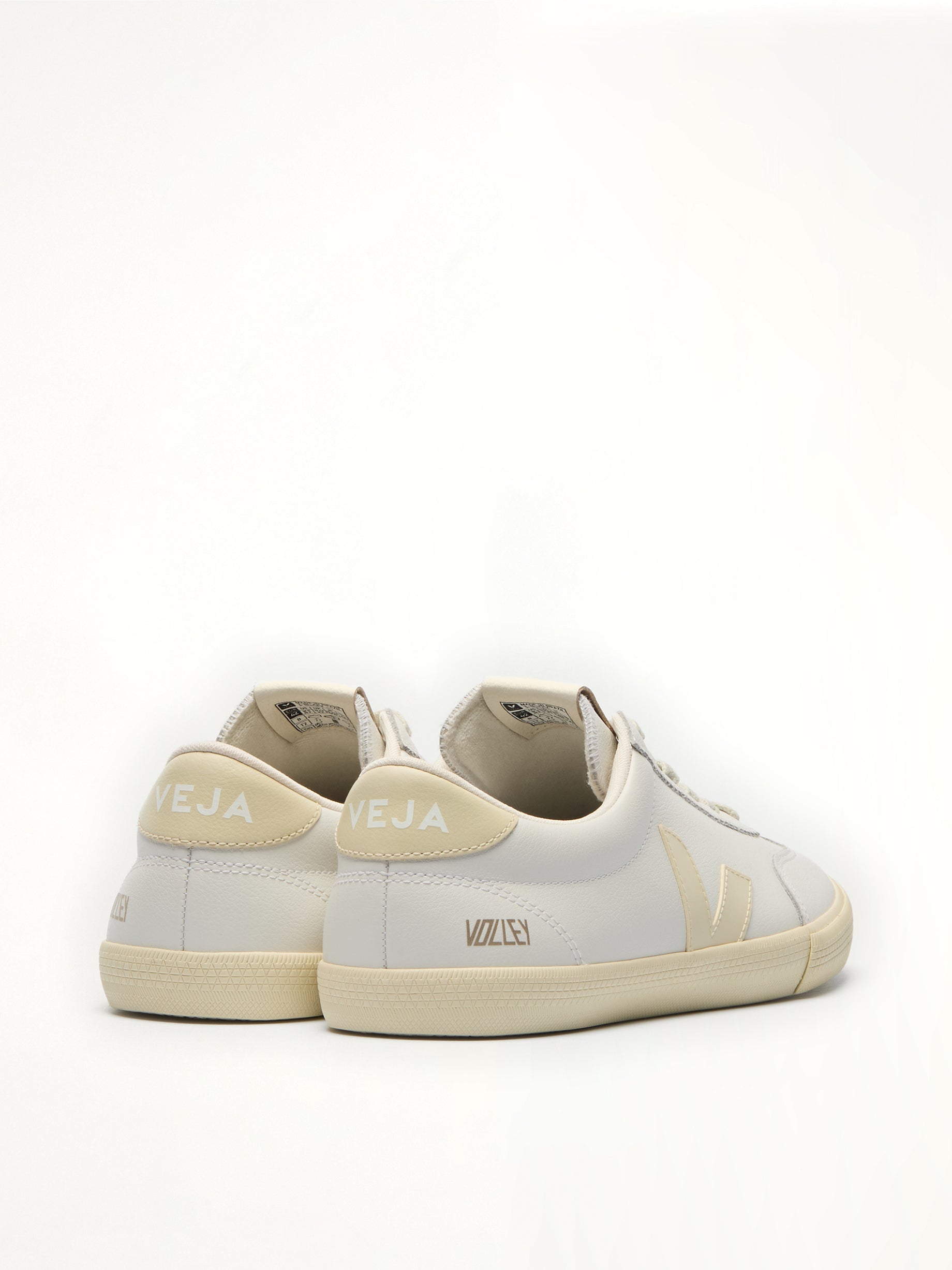 VEJA Volley Sneaker in White/Calcaire Back View from MARAIS