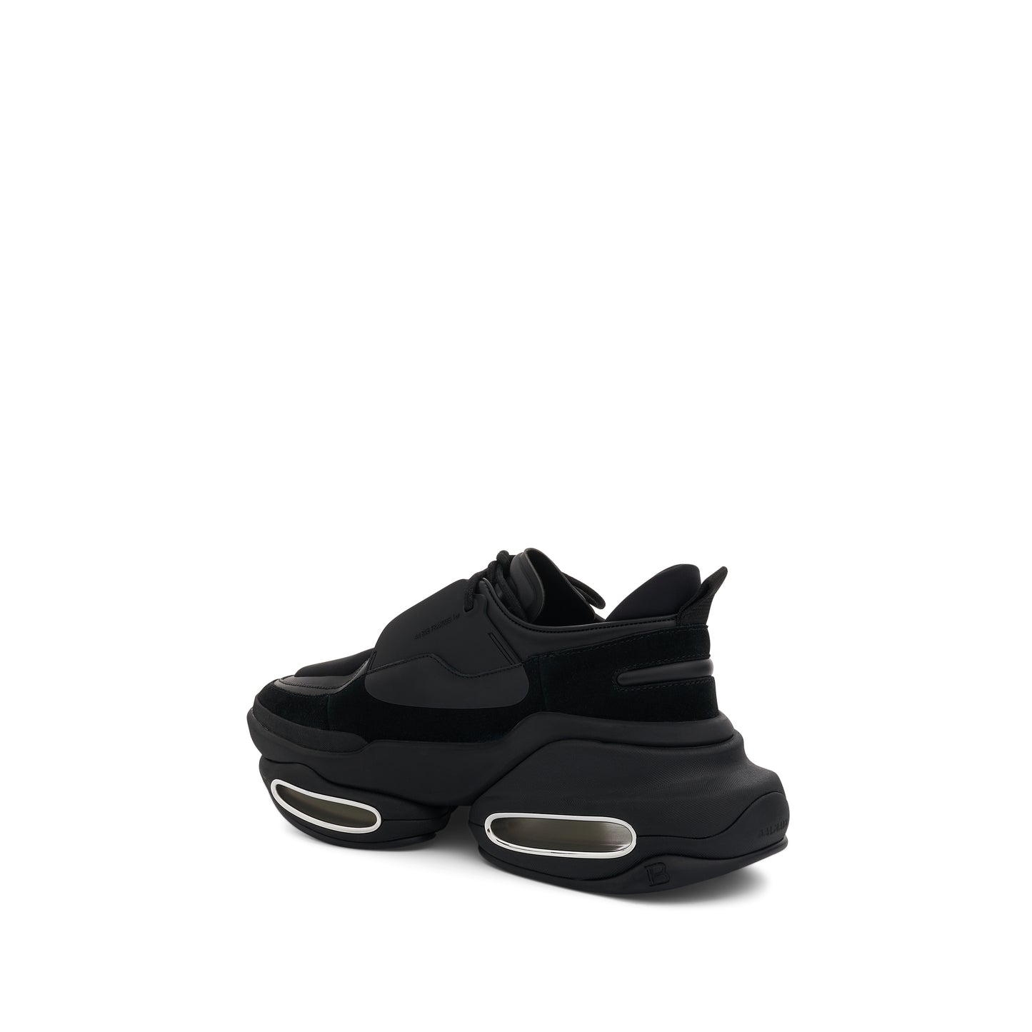 B-Bold Low Puffy Neoprene & Calfskin Sneaker in Black