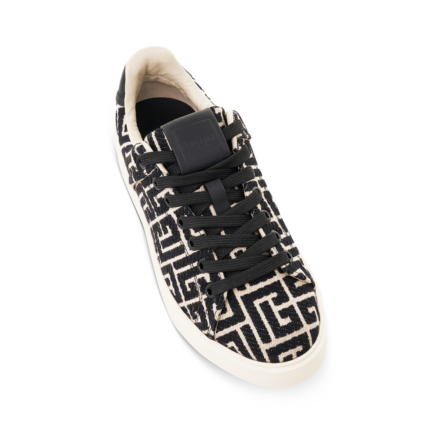 B-Court Monogram Jacquard Sneaker in Ivory/Black