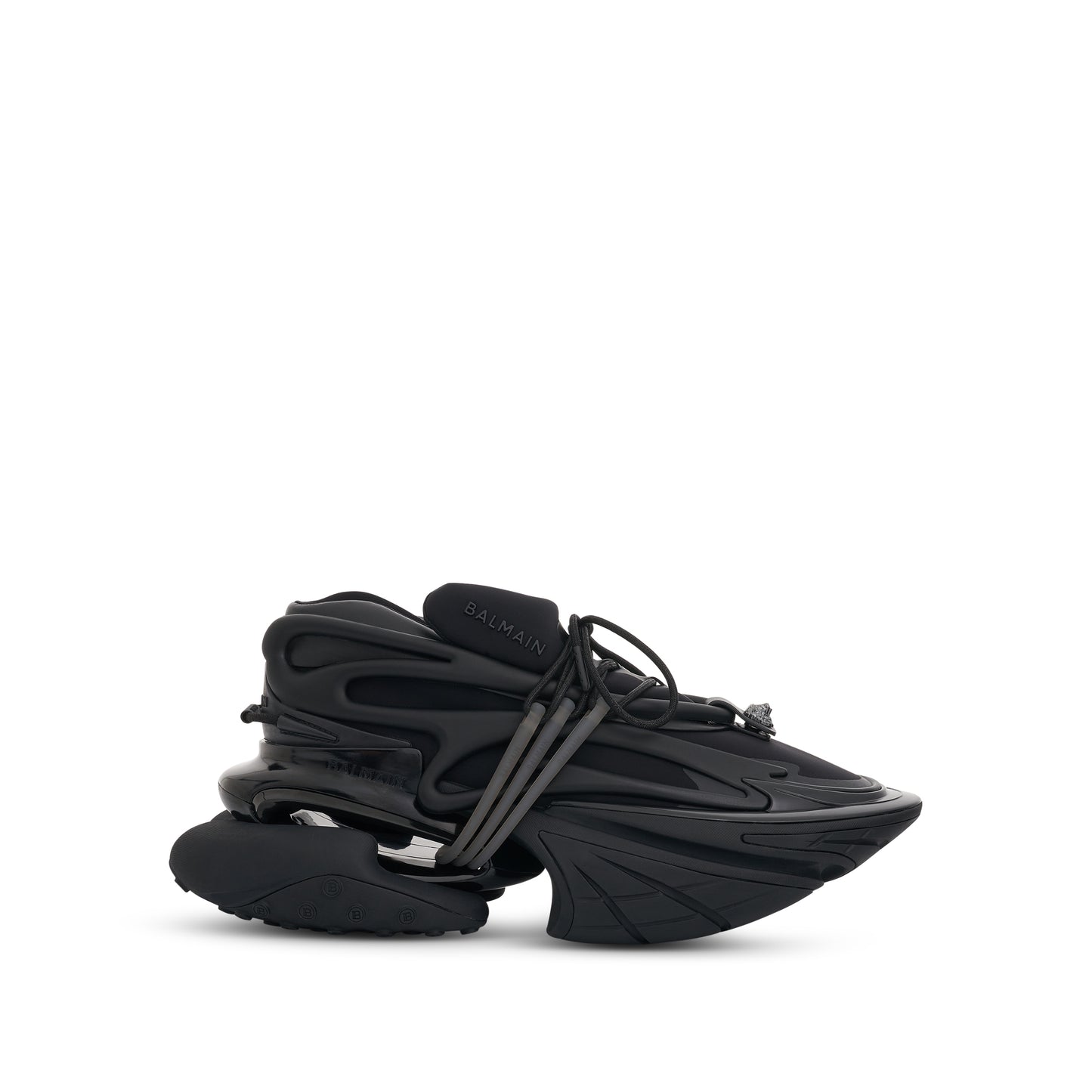 Neoprene & Calfskin Unicorn Sneaker in Black