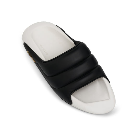 B-It Quilted Lambskin Slider in Black/White