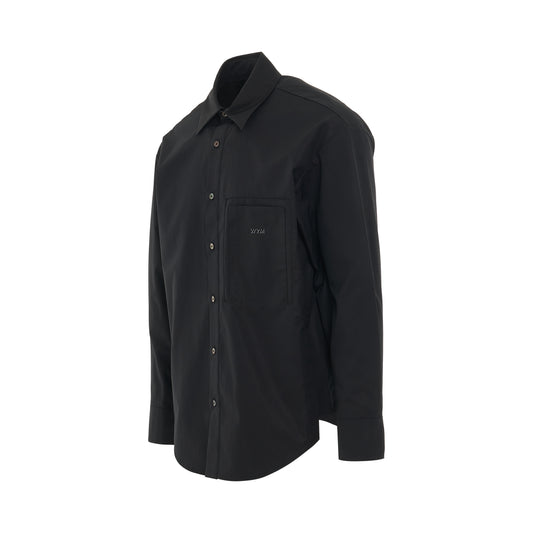 Cotton Back Logo Shirt in Black