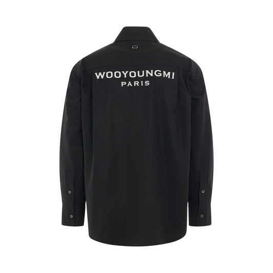 Cotton Back Logo Shirt in Black