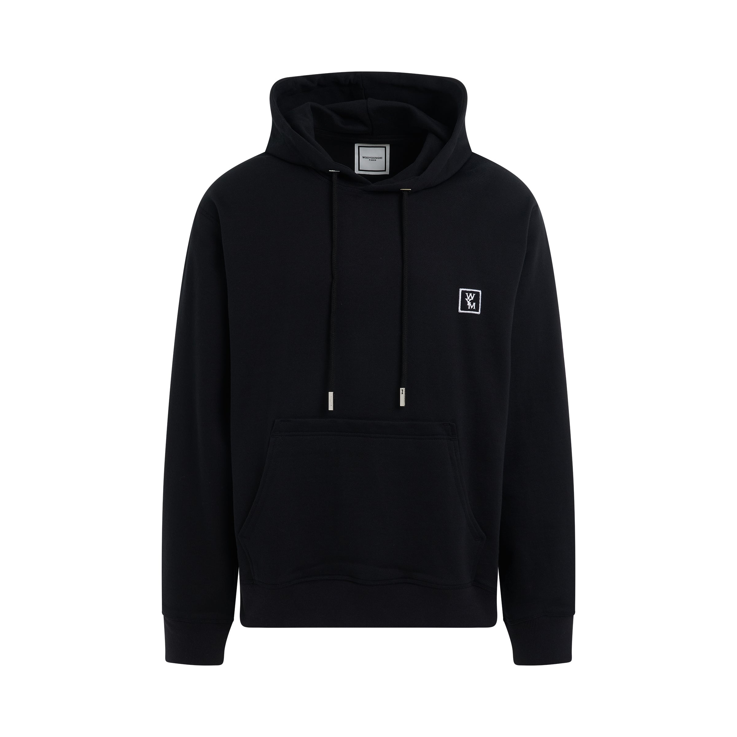 Cotton Back Logo Hooded Sweatshirt in Black