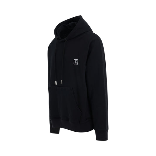 Cotton Back Logo Hooded Sweatshirt in Black