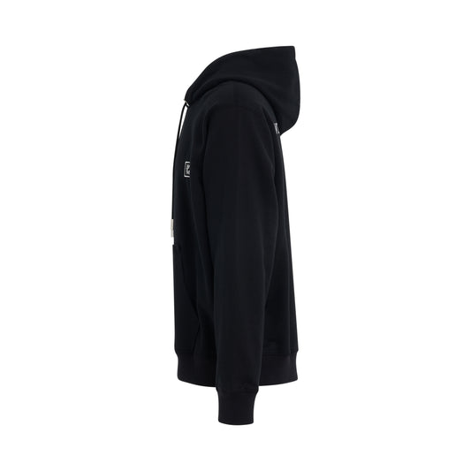 Cotton Back Logo Hooded Sweatshirt in Black