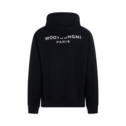 Cotton Back Logo Hooded Sweatshirt in Black