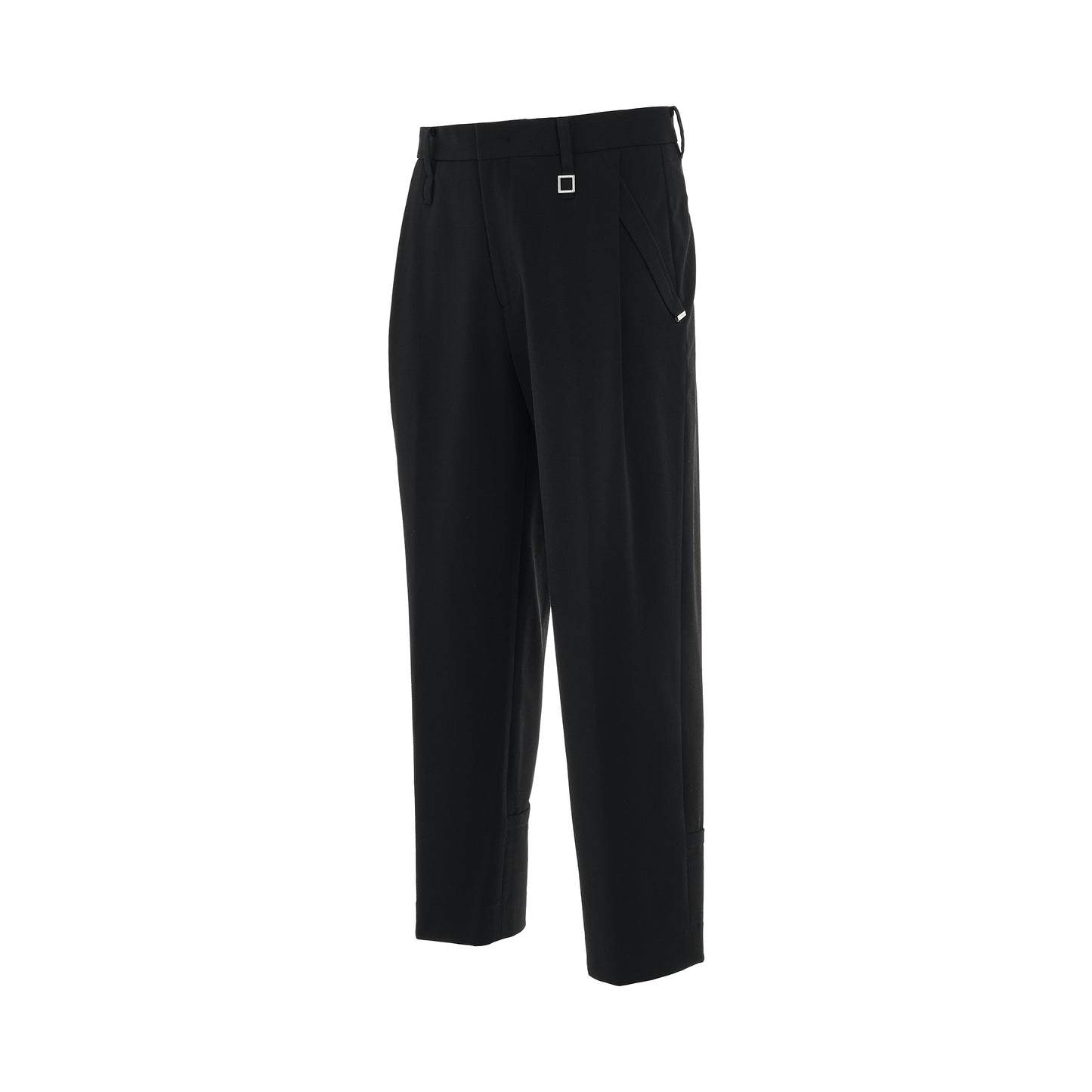 Cropped Cuff Detail Pants in Black