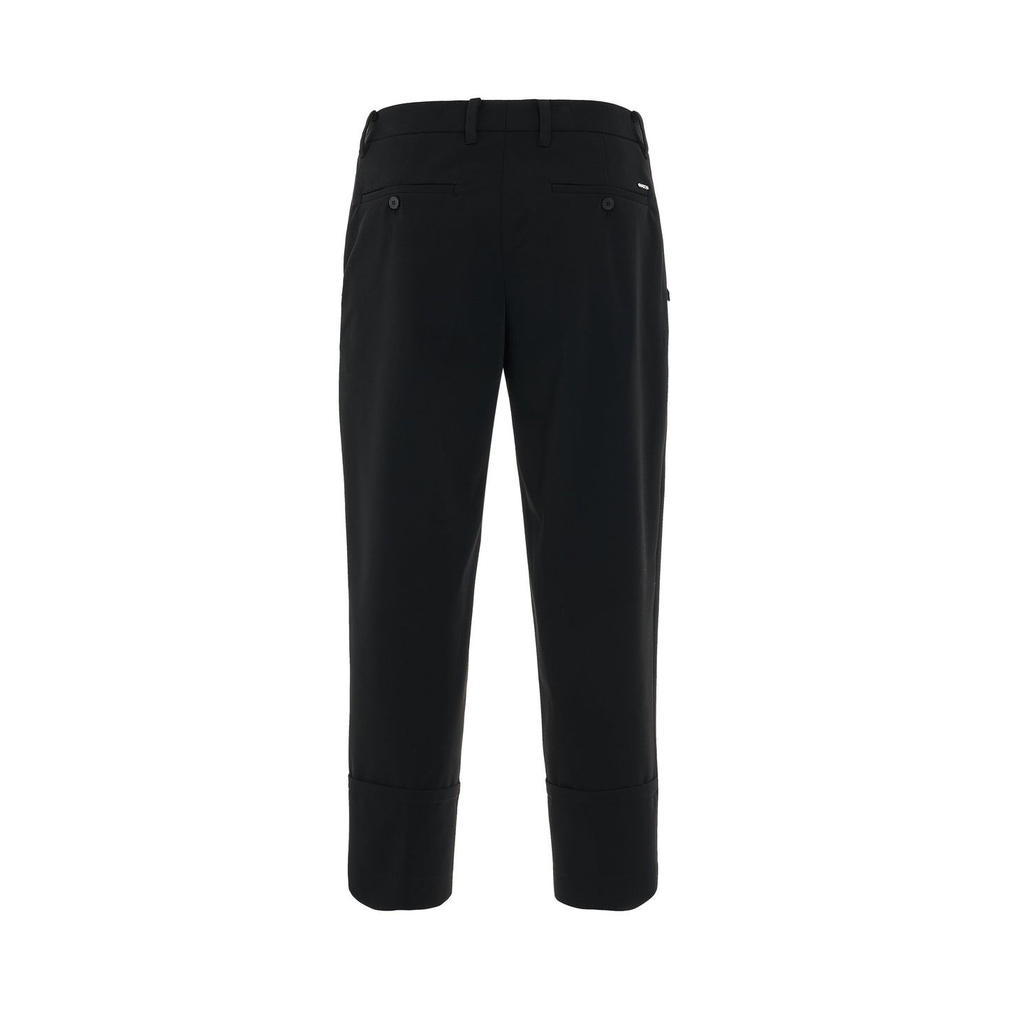 Cropped Cuff Detail Pants in Black